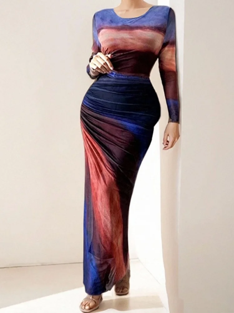 Hurtownia sukienek damskich Wmstar Wiosna 2025 Transgraniczna Odzież Europejsko-Amerykańska Sexy Wyszczuplająca Talia Wyszczuplająca Długi Rękaw