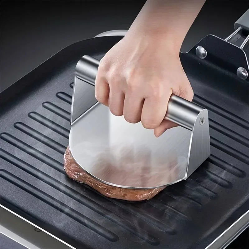 Prensa de hamburguesas de acero inoxidable, machacador de carne, molde Circular para prensar carne, accesorios de cocina
