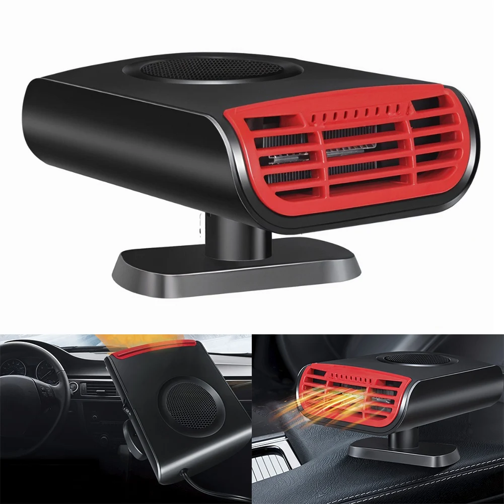For Camping Car Defrost Heater Windshield Deicer Black ABS Material Sturdy Copper Wire Self-adhesive Pad Included For Sedans