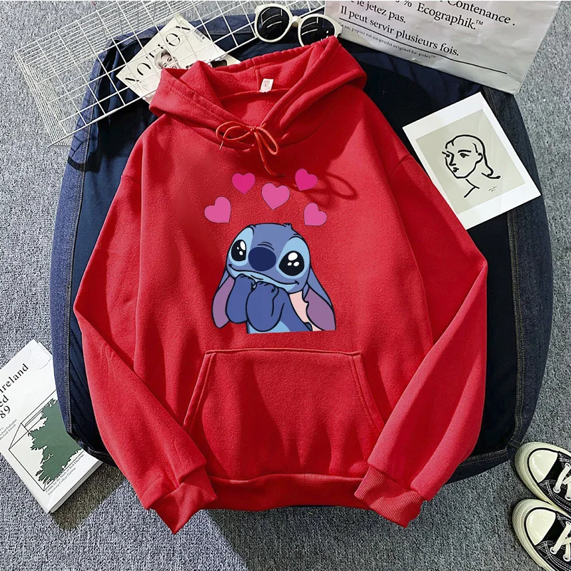 Hoodies Kawaii Christmas girls Kawaii Lilo Stitch Funny Hoodie Women Stitch Cute Manga Sweatshirts Y2k Streetwear Female Hoody