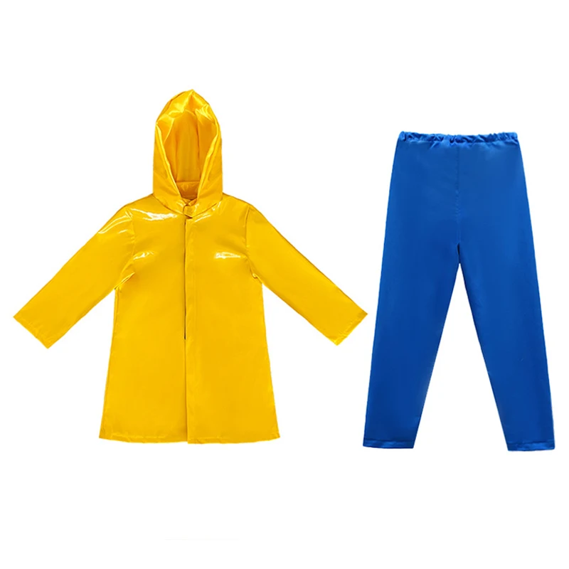 Cute Girls Coraline Jones Costume Yellow Rain Jacket For Kids