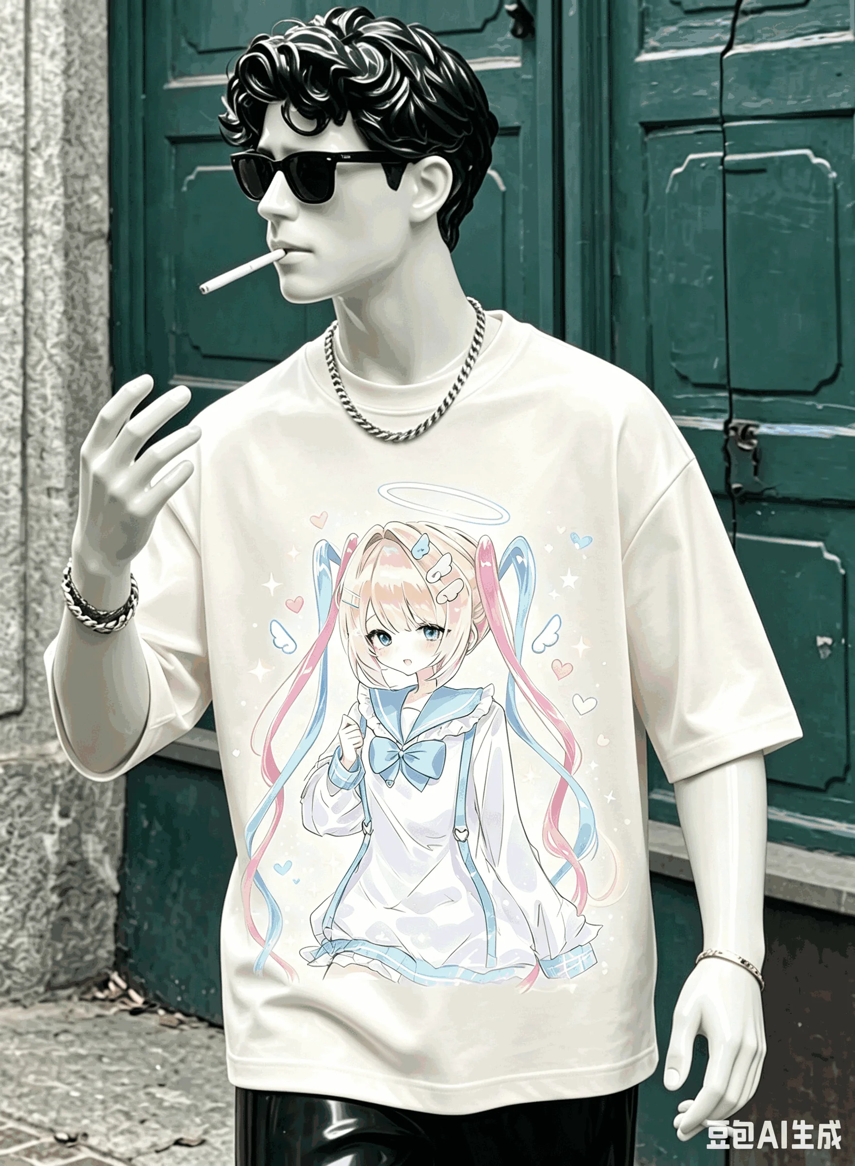 Needy Streamer Overload Übergroßes Unisex-T-Shirt mit Grafikdruck und Rundhalsausschnitt für Männer und Frauen, hochwertig, Y2k, kurze Ärmel, atmungsaktiv – Detail 3