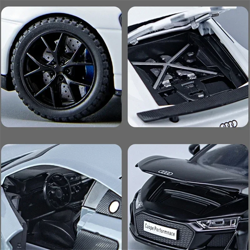 1:32 audi r8 cuope perform nace legierung diecasts metall fahrzeuge auto modell sound lichts imulation sammel autos pielzeug kinder geschenke