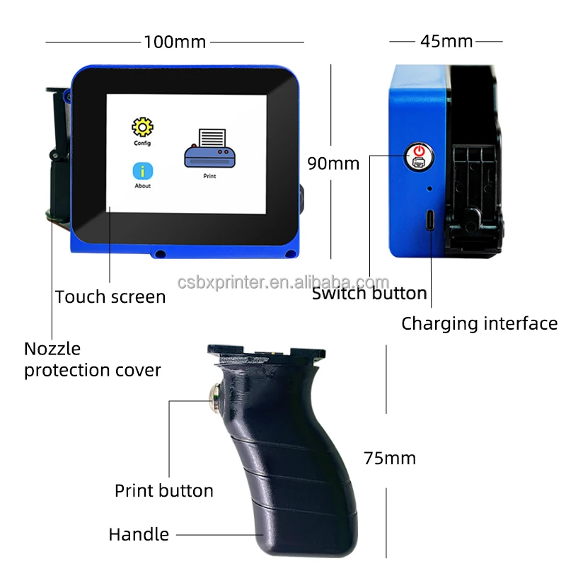 Мини-партия код, портативная ручная струйная печатная машина для быстрого сухого партии, кодер, дата яиц, номер истечения срока годности, дата TIJ