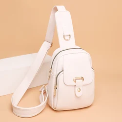 Women Bag Chest Bags Soft PU Leather New Trend Bags Female Crossbody Bag Shoulder Messenger Bags Multiple Pockets Pack Designer