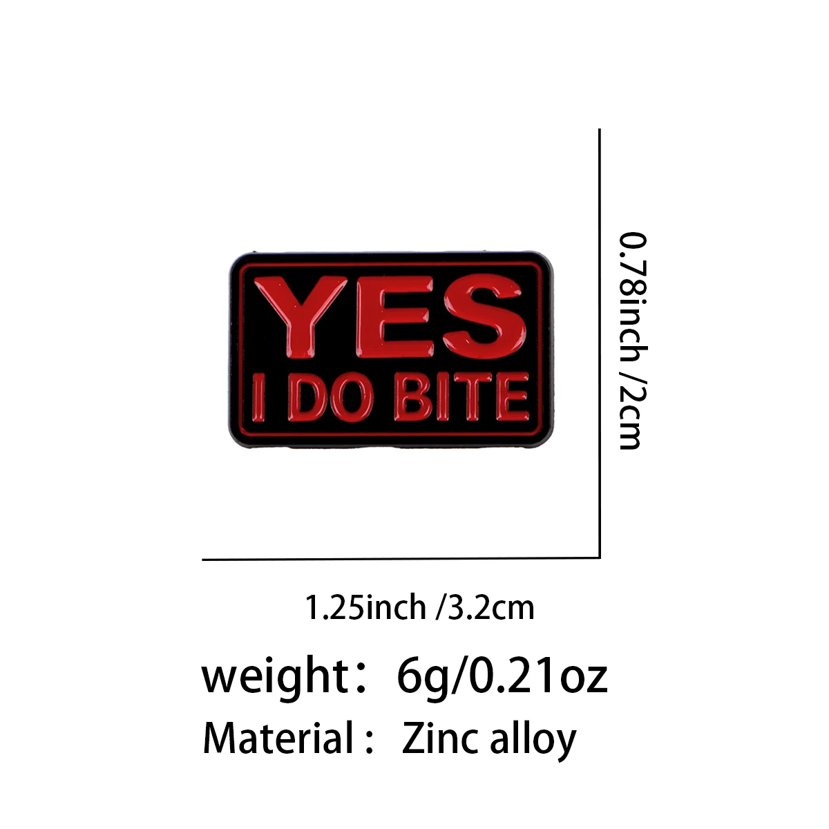 YES I DO BITE Emaille-Anstecknadel, lustige Brosche, Anstecknadeln, Abzeichen für Rucksack, Kleidung, Accessoires, Modeschmuck, Geschenke für Freunde – Detail 3