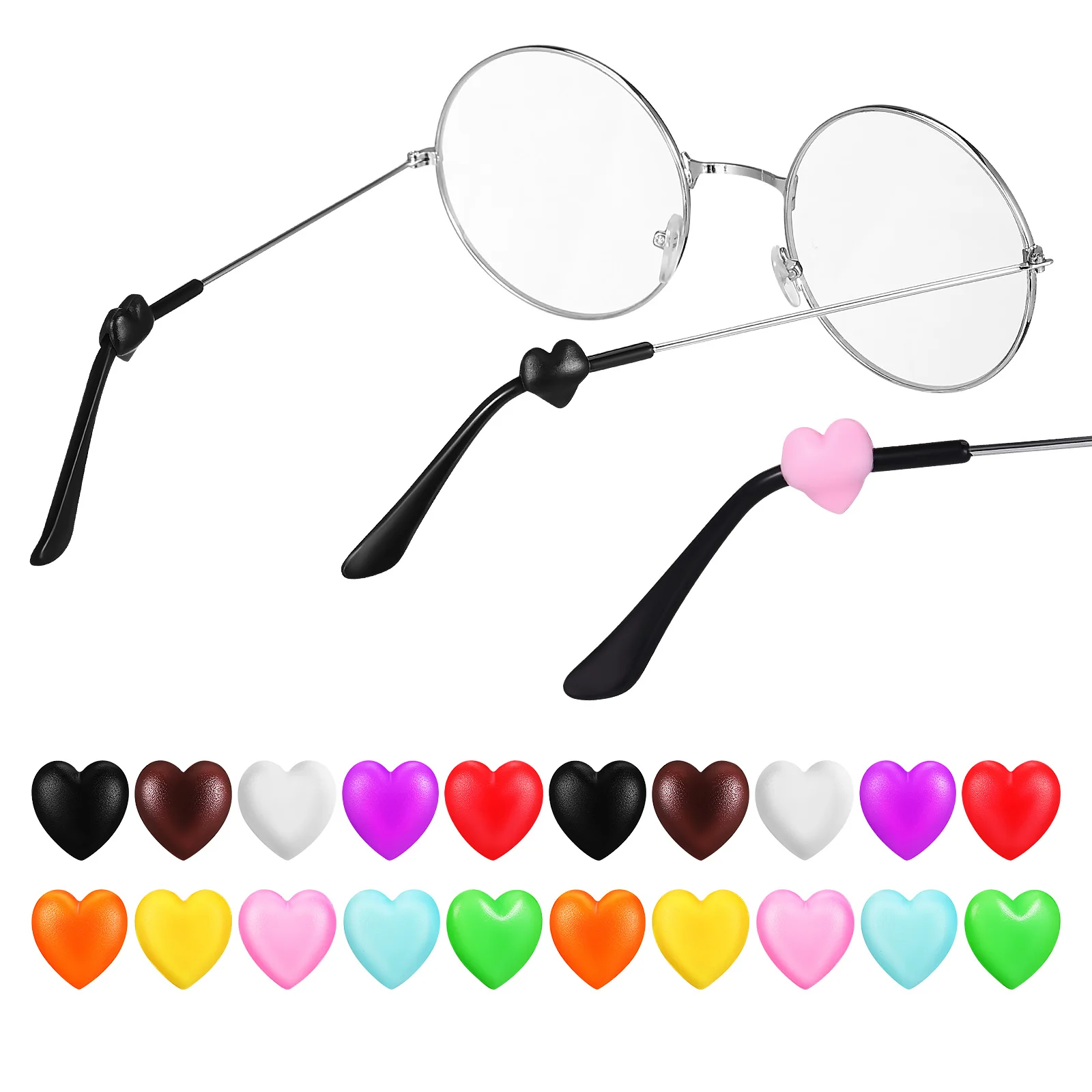 20 Pcs Glasses Anti-slip Cover Rack Keep From Sliding Non-slip Ear Grips Silica Gel Eyeglasses Grippers Hooks