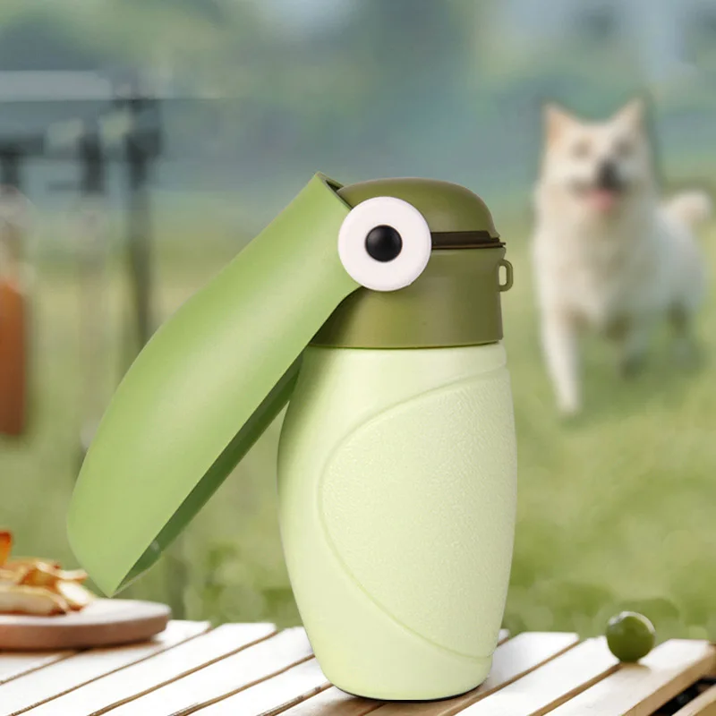 Portable Dog Outdoor Water Bottle Extra-length Sink Leak-proof Design Foldable Pet Water Dispenser for Hiking Botella Agua Perro