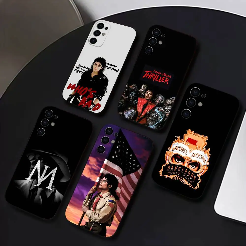 

King of Music M-Michael J-Jackson Phone Case For Samsung S25,S24,S21,S22,S23,S30,Ultra,S20,Plus,Fe,Lite,Soft Black Cover