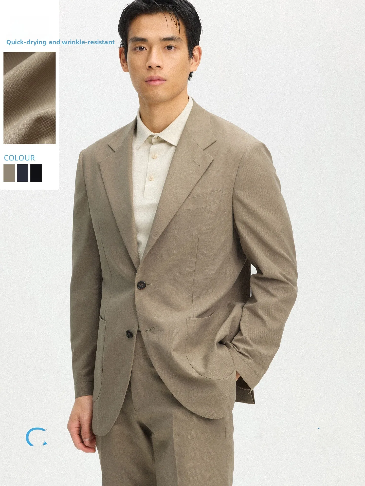 

Business Casual Men's Suit CULTUM Spring Summer Anti-Static Breathable Versatile Single Row Western Wear Polyester Fiber