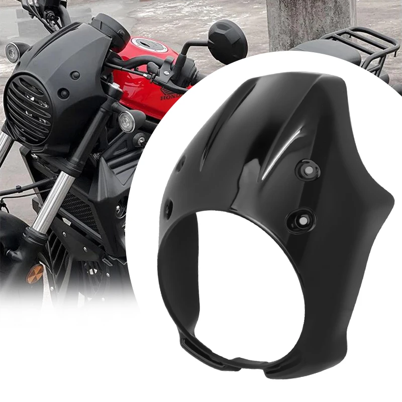 Motorcycle Bright Black Fairing Headlight Windshiled Cover Front Cowl Fork For Honda Rebel CMX 500 300 CMX300 CMX500 2017-2024