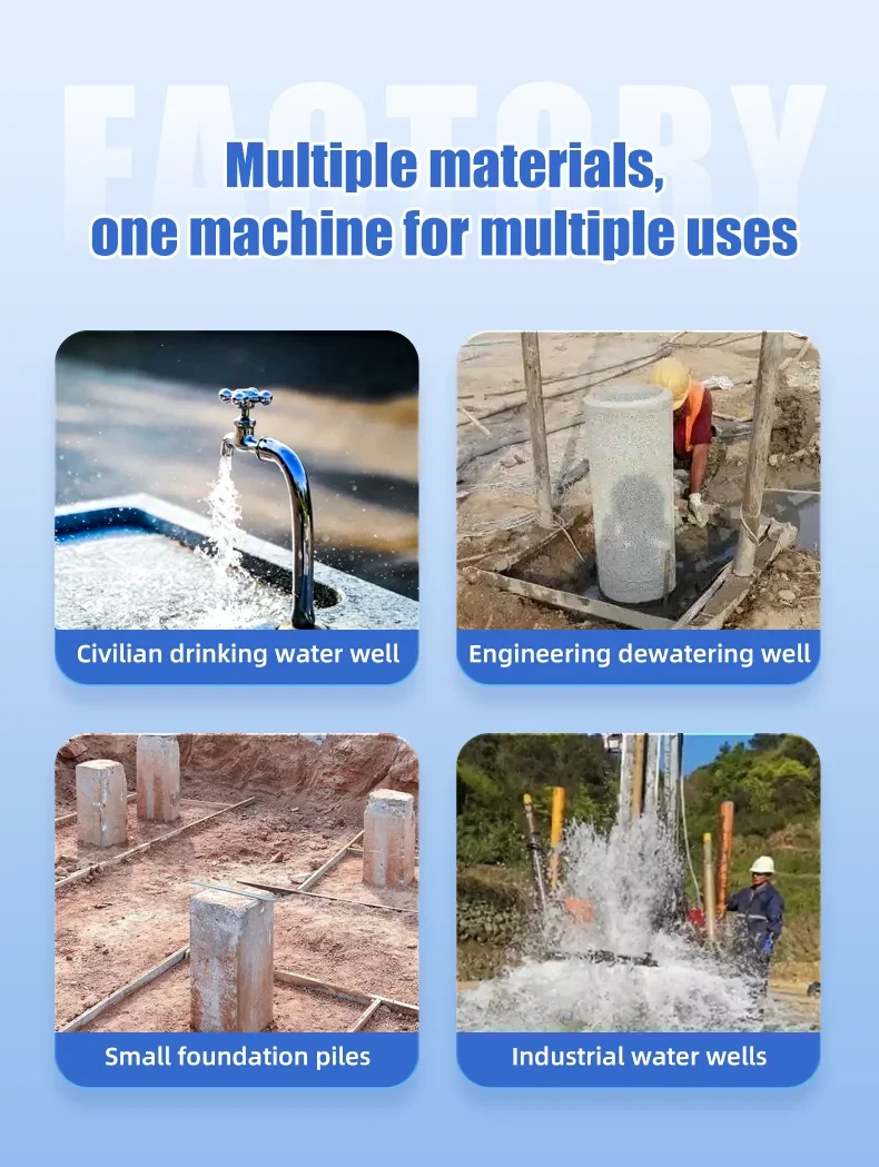 High quality 100m Mini Water Well Drill Rig Lightweight 100m Borehole Drilling Machine for Rural and Domestic Water Supply