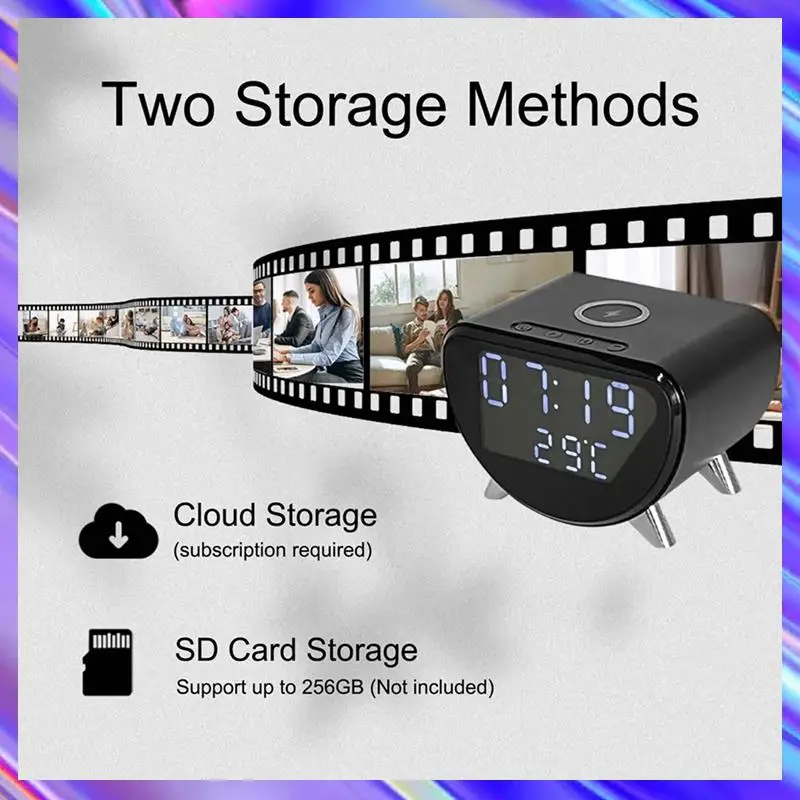 

3X Multifunctional Alarm Clock Temperature Clock Wireless Charger LED Mobile Phone Three In One Wireless Charger