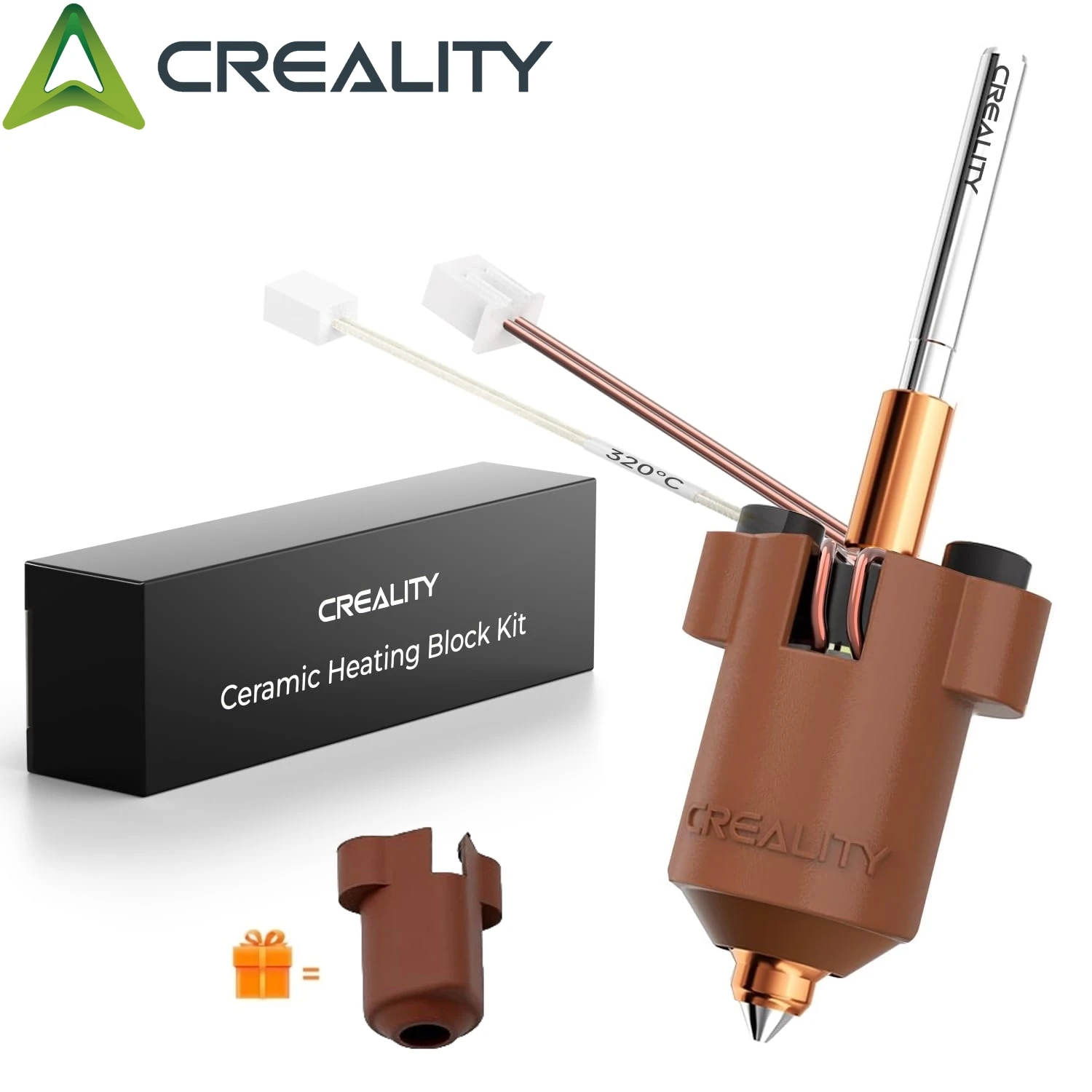 Creality Official K1C Upgrade Ceramic Heating Block Kit,Supports 300°C High Temperature and 600mm/s High-Speed Printing