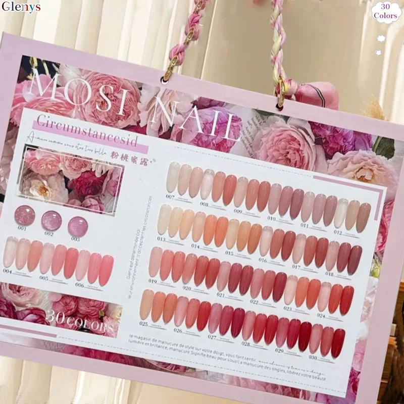 Glenys 30 color nail polish gel net red popular immersion gel powder mist diffuse nail surface sweet romantic varnish set