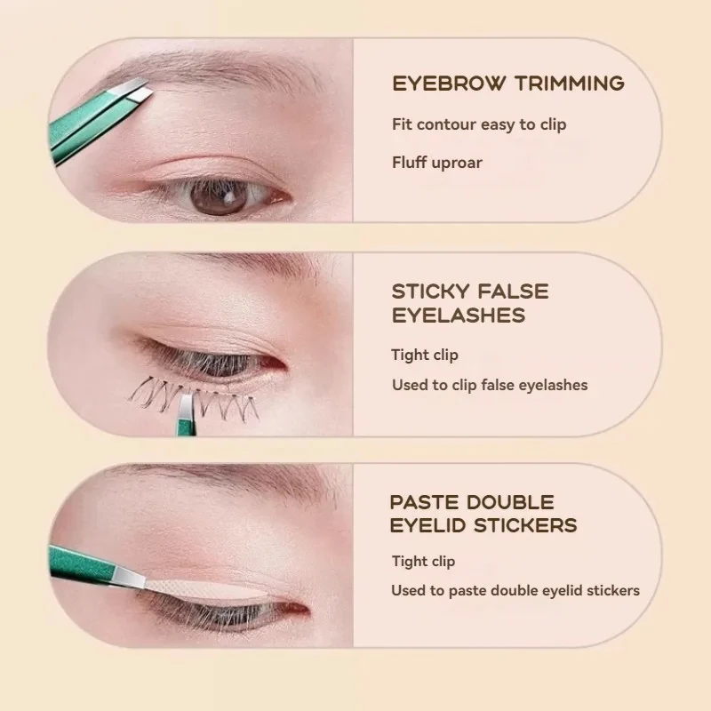 Augenbrauenzange aus Edelstahl, feiner Haarentferner, spezielle geneigte Augenbrauenzange für Schönheitssalons, Werkzeuge zum Entfernen von Make-up