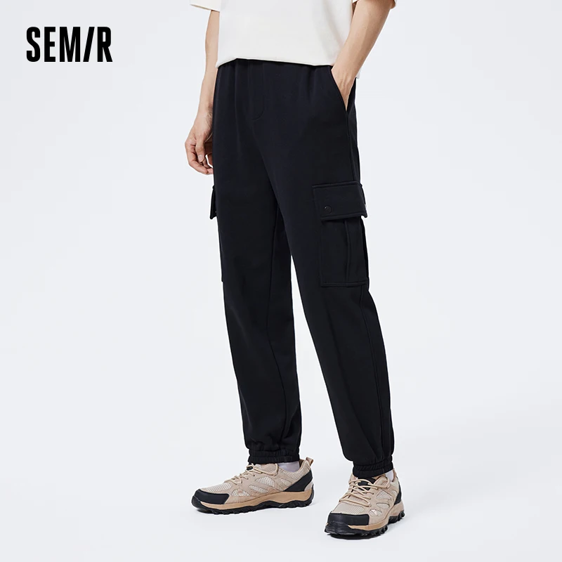 Semir Casual Pants Men 2024 New Autumn Fashion Trendy Workwear Style Ankle-Binding Long Simple Drawstring Knitted Trousers