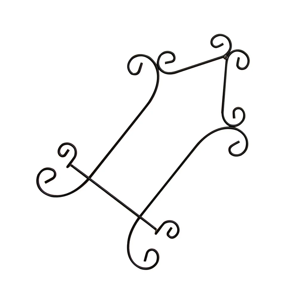 حامل عرض حديدي ممتاز، قاعدة مستديرة سوداء للكتب، لوحات الصور الفنية، عرض المكتب المنزلي المزخرف #5