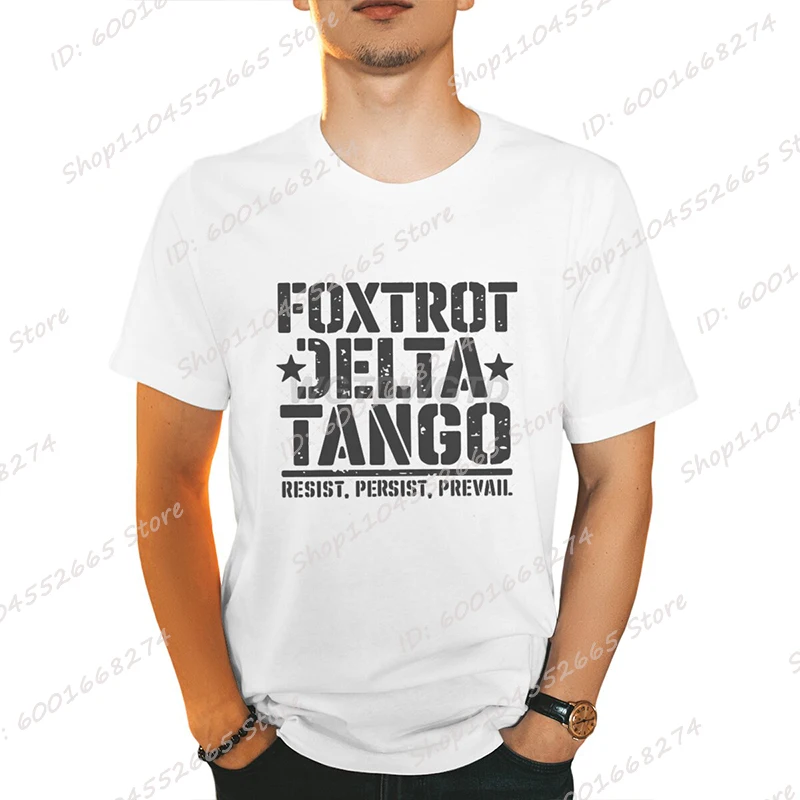 Foxtrot Delta Tango Graphic T Shirt, Men Sport Loose Tee Shirt, Funny Letter Short Sleeve T-Shirt, Unisex T-shirt Clothes