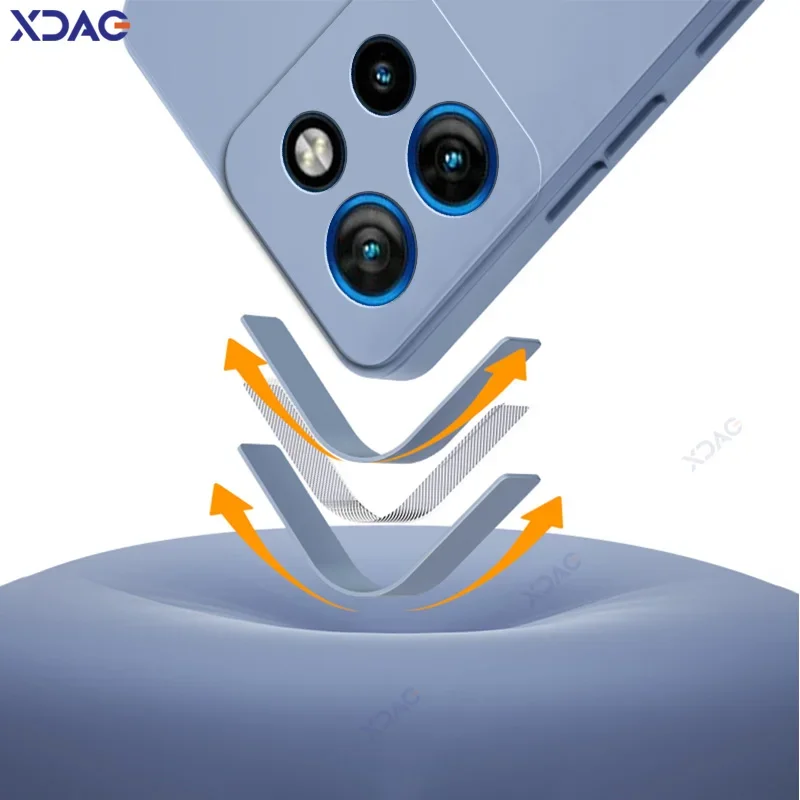 Luxury Dual Layer Cellphones Cases for Motorola ThinkPhone 25 5G Think Phone 25 ThinkPhone25 Soft Square Liquid Silicone Covers