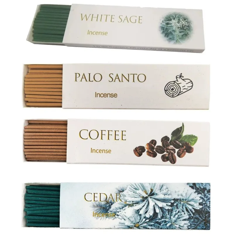 30 Sticks/box Natural Palo Santo Incense White Sage Cedar Coffee Incense Stick Home Aromatherapy Yoga Meditation Room Fragrance view 2