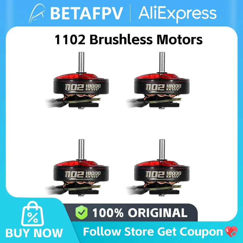 4PCS BETAFPV 1102 Brushless Motors 1102 18000KV for 75mm Frame Meteor75 HD For RC FPV  BWhoop Racing Drone Cetus Pro