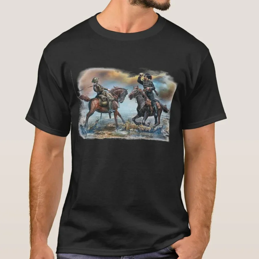 Vintage World War I Cavalrymen Fighte T-Shirt. Summer Cotton Short Sleeve O-Neck Mens T Shirt New S-3XL