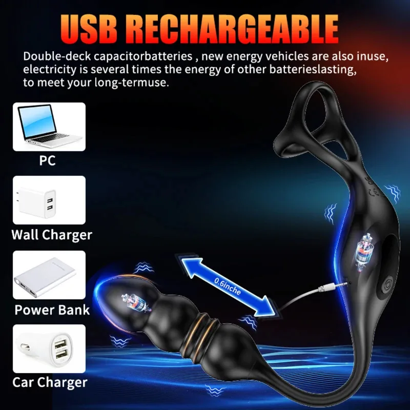 تلسكوبي تهتز بعقب المكونات الشرج الجنس لعب للنساء هزاز لاسلكي عن بعد الحمار الشرج دسار جهاز تدليك للبروستاتا الرجال بوتيسد #5