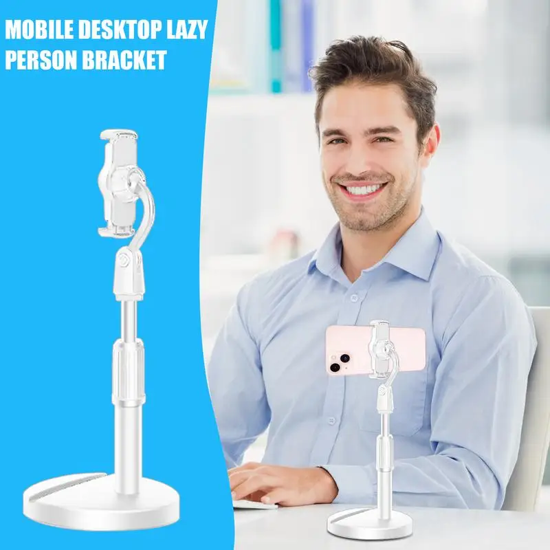 Adjustable Desktop Cell Phone Stand Adjustable Height Smart Phone Holder For Filming Adjustable Angle Phone Holder Multi-phone