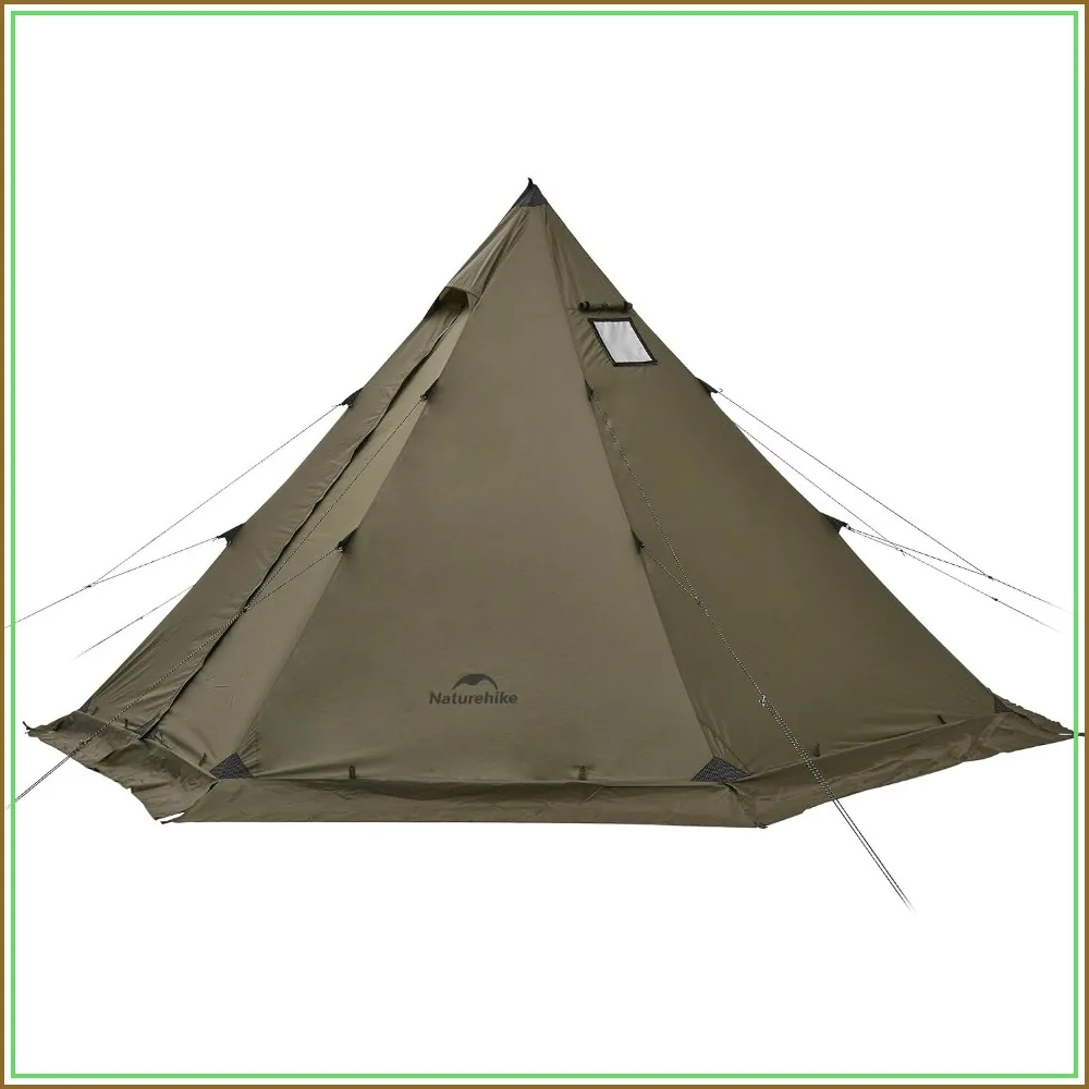 Ranch Fire Teepee Tent with Stove Jack, 4-6 Person Waterproof Windproof 4 Season Hot Tent for Winter Camping