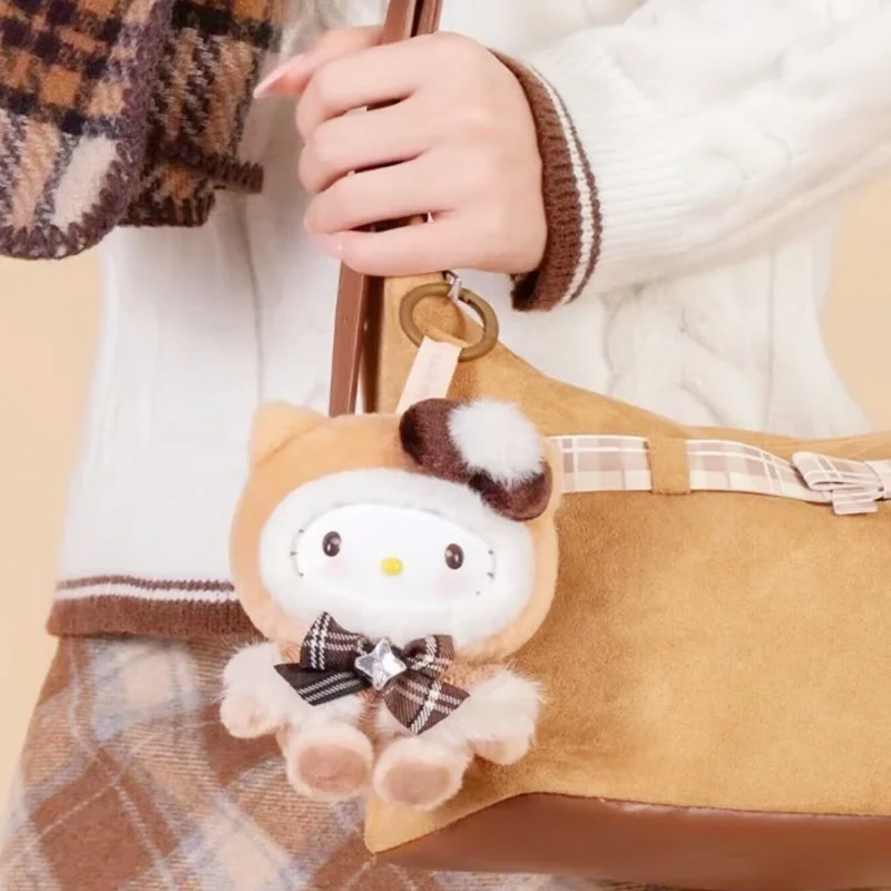 

Оригинальная плюшевая фигурка Sanrio Fluffy Style Series в виниловом корпусе, кавайный брелок для сумки, игрушка-сюрприз в коробке, украшение, подарок для девочки