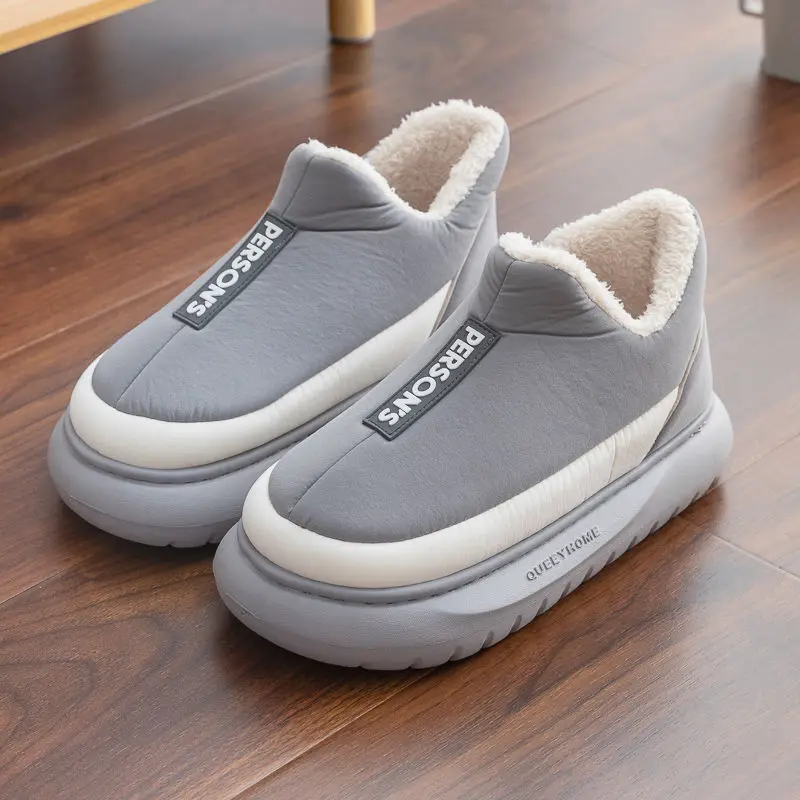 

New Winter Warm Indoor Office slippers Full Wrap Flat Heeled slippers Woman Slip-on Ankle Boots zapatillas de casa mujer