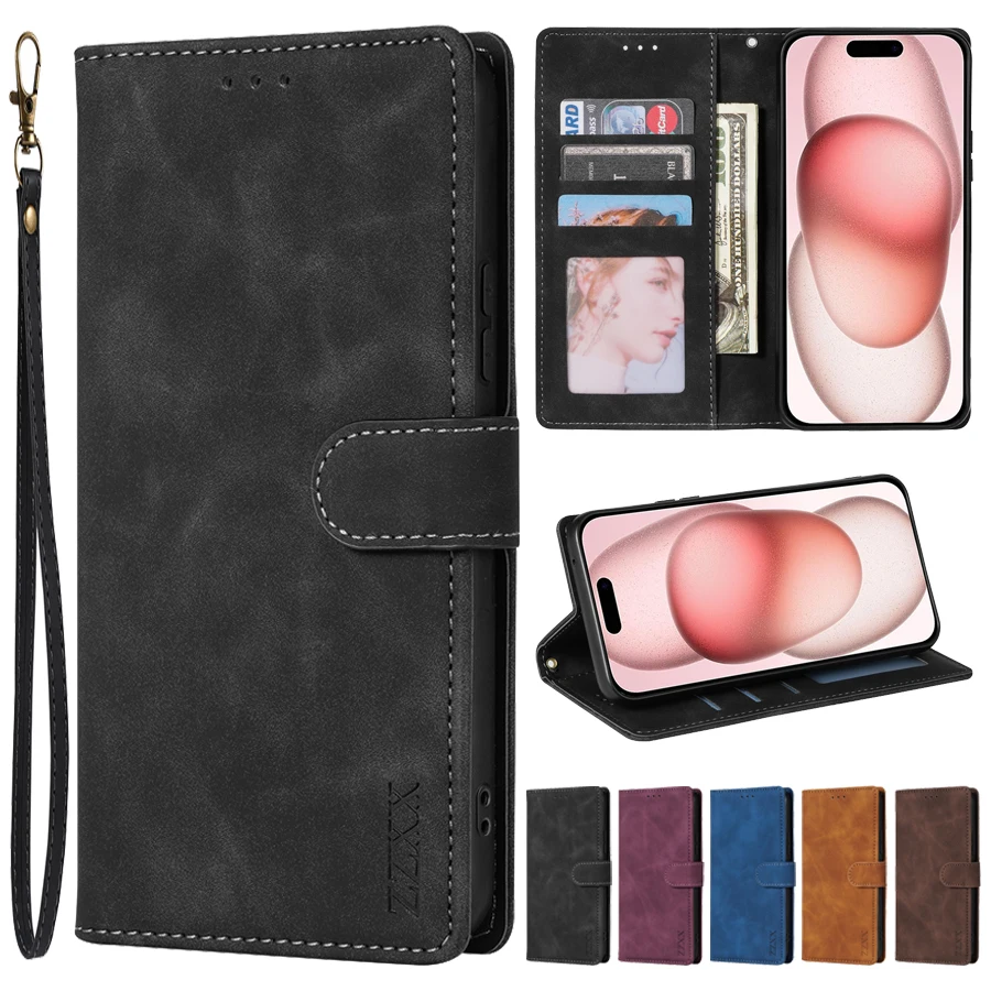

High-quality Wallet Skin-friendly Magnetic Flip Card Slot Stand Leather Case For Apple IPhone X XR XS Max SE 2022 2020 8 7 6 6s