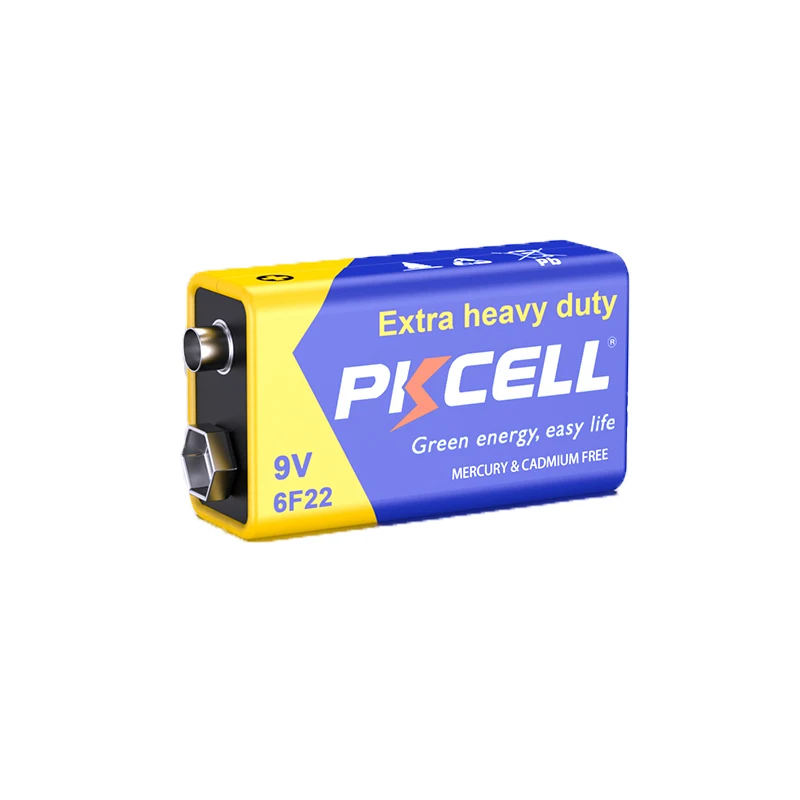 50PC PKCELL 9V Battery 6F22 Super Heavy Duty Batteries AS PPP3 9V single use For Smoke Detector ,Multimeter Microphone KTV Use