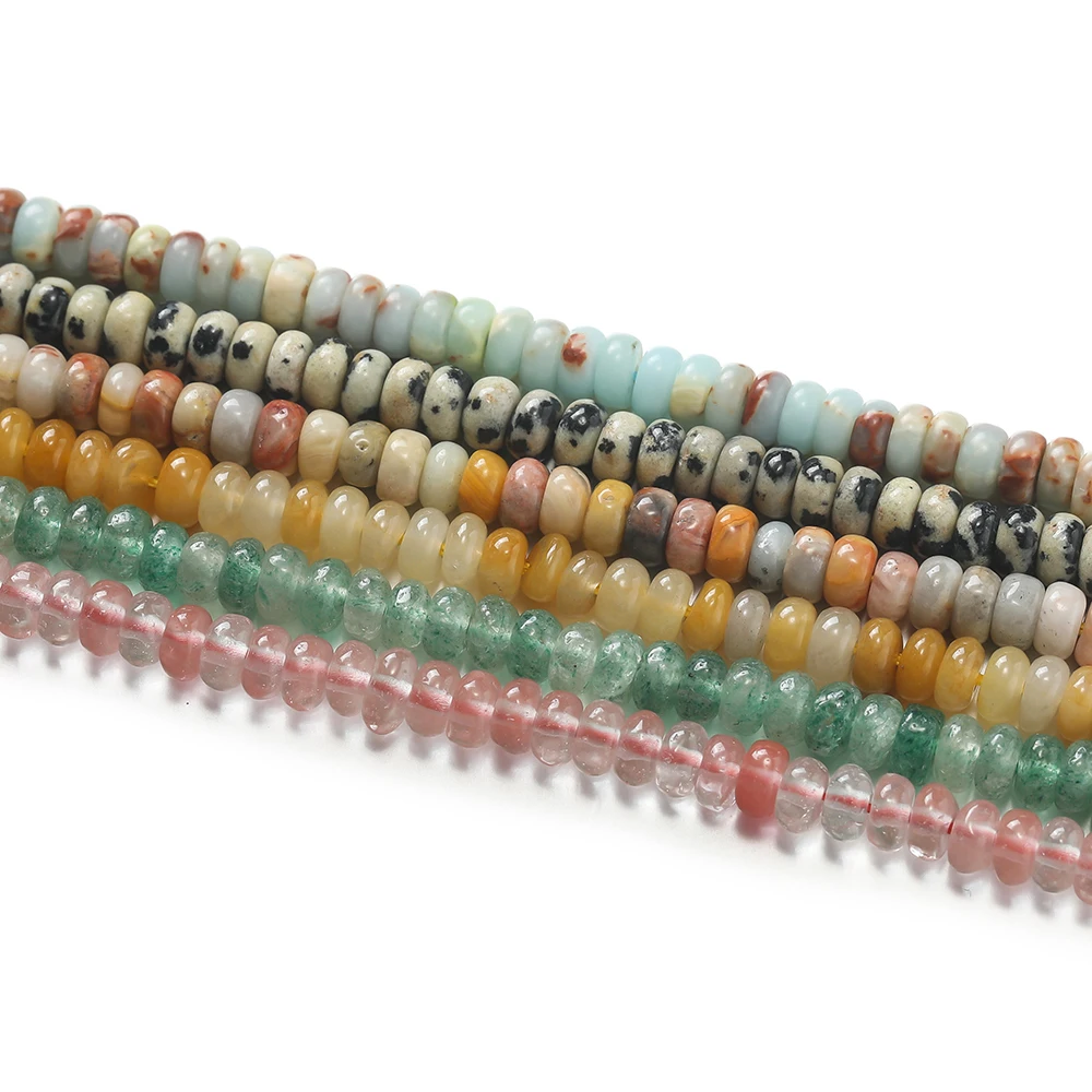 1줄 천연석 플랫 라운드 비즈 스페이서 루즈 비즈 DI - Jewelry Making With Stones 리뷰 및 가격
