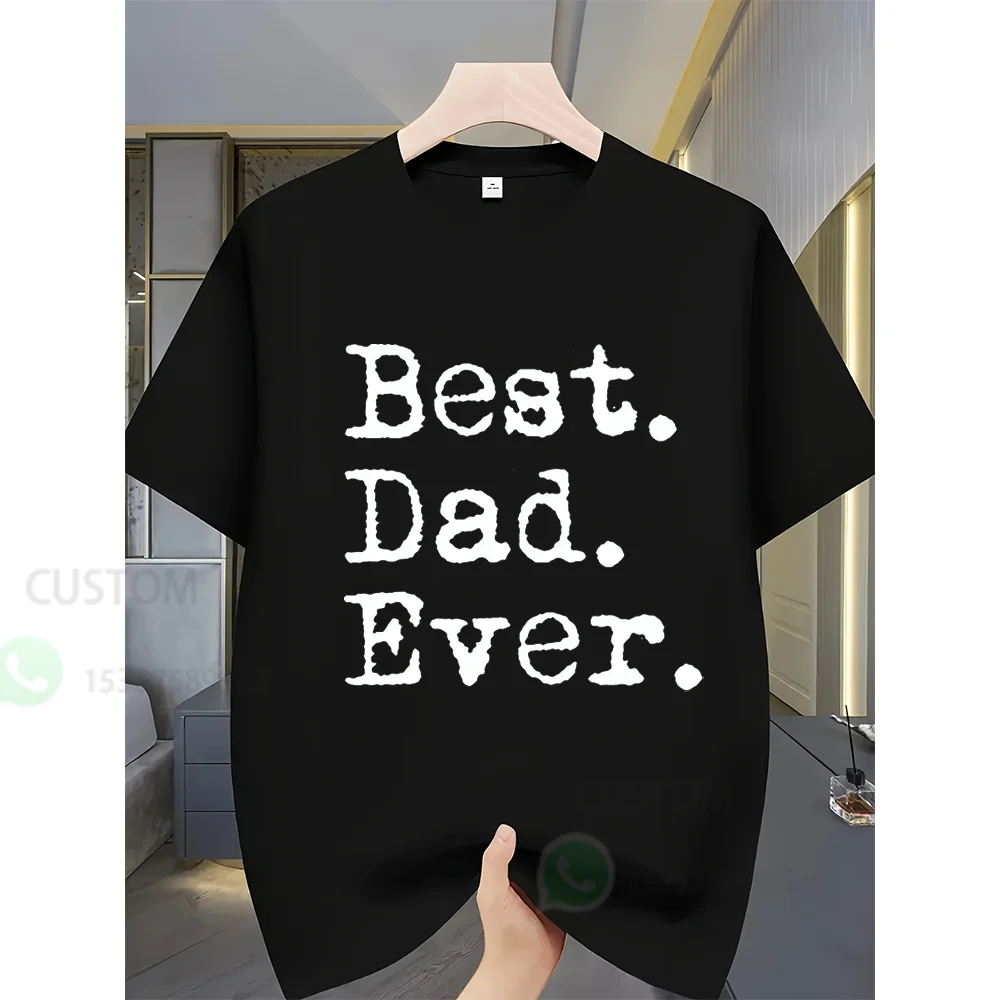 Camiseta gráfica de verano para hombre con la frase 'el mejor papá de todos los tiempos', camisetas informales con cuello redondo y manga corta, camisetas de regalo para padre, camisetas de estilo urbano