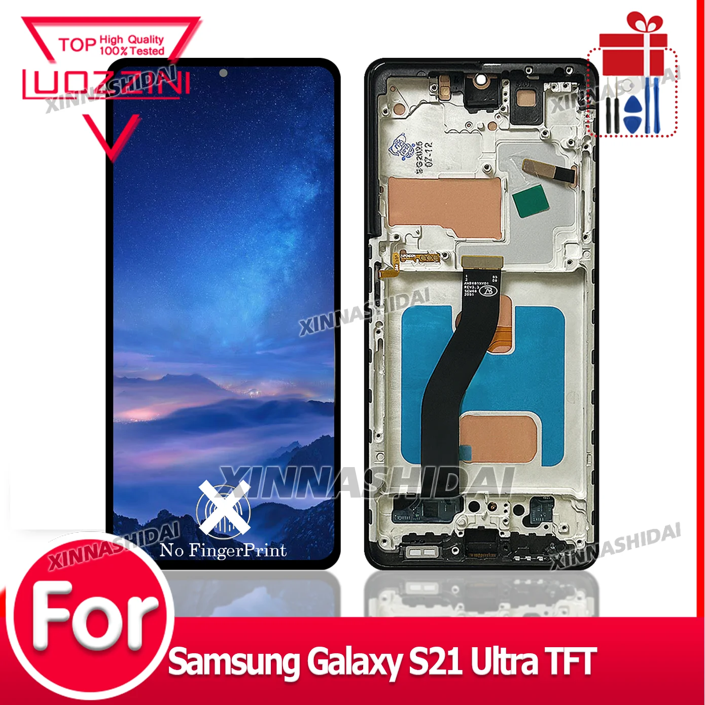 NEUE TFT Für Samsung S21 Ultra LCD Display Touchscreen Digitizer Montage TFT Für S21 Ultra Mit Rahmen Reparatur Teile