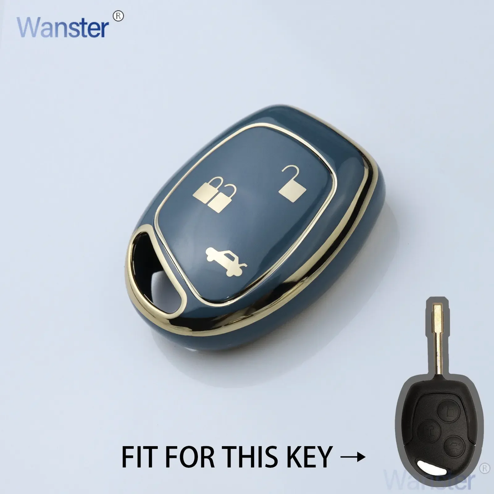 3 Bottons Tpu Car Key Case Cover Shell Keychian for Old Ford Mondeo Focus Fusion Fiesta Galaxy Transit Accessories