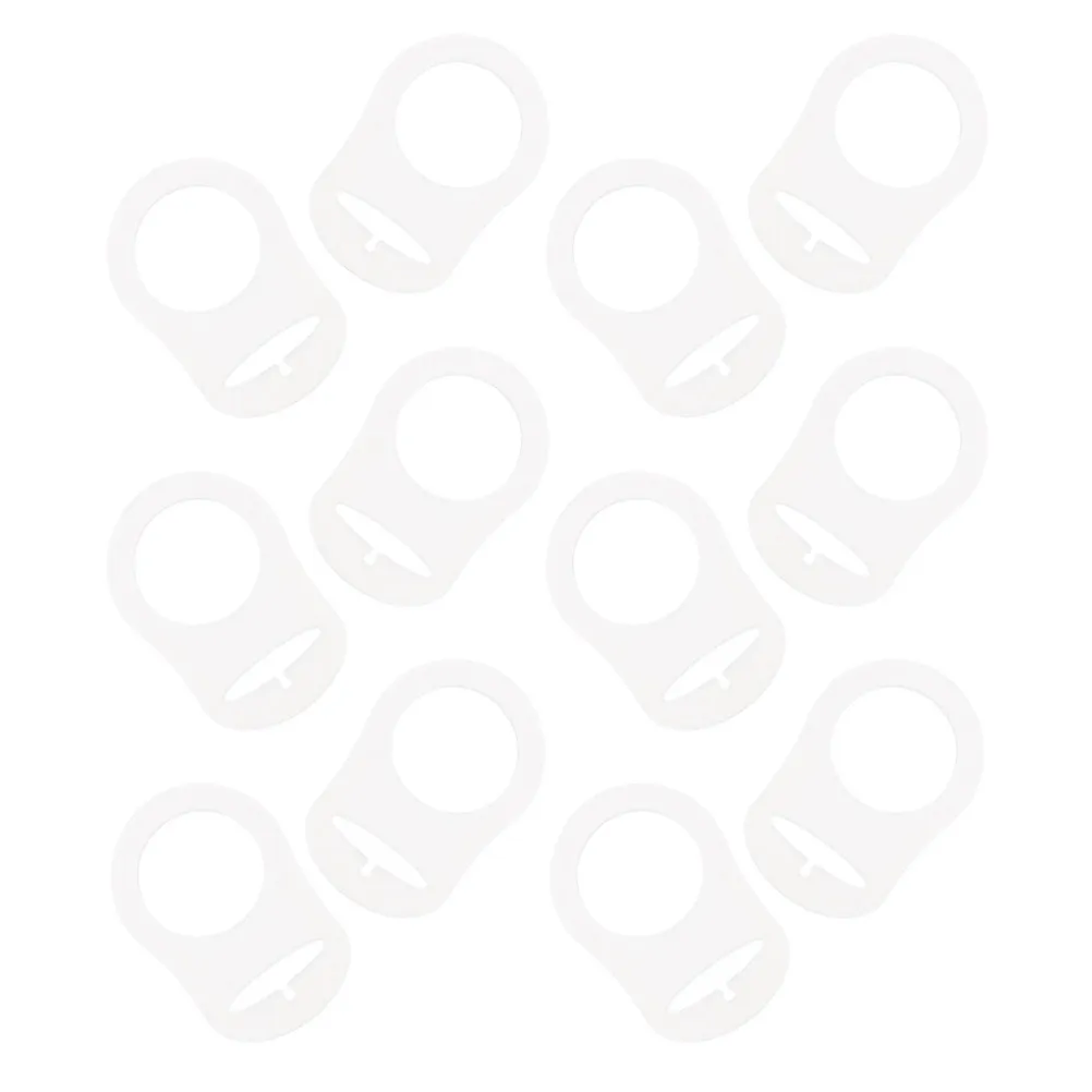 20Pcs Clear Baby Pacifier Rings Silicone Adapter Transparent Soother Holder for Easy Pacifier Attachment Silicone Adapter Rings