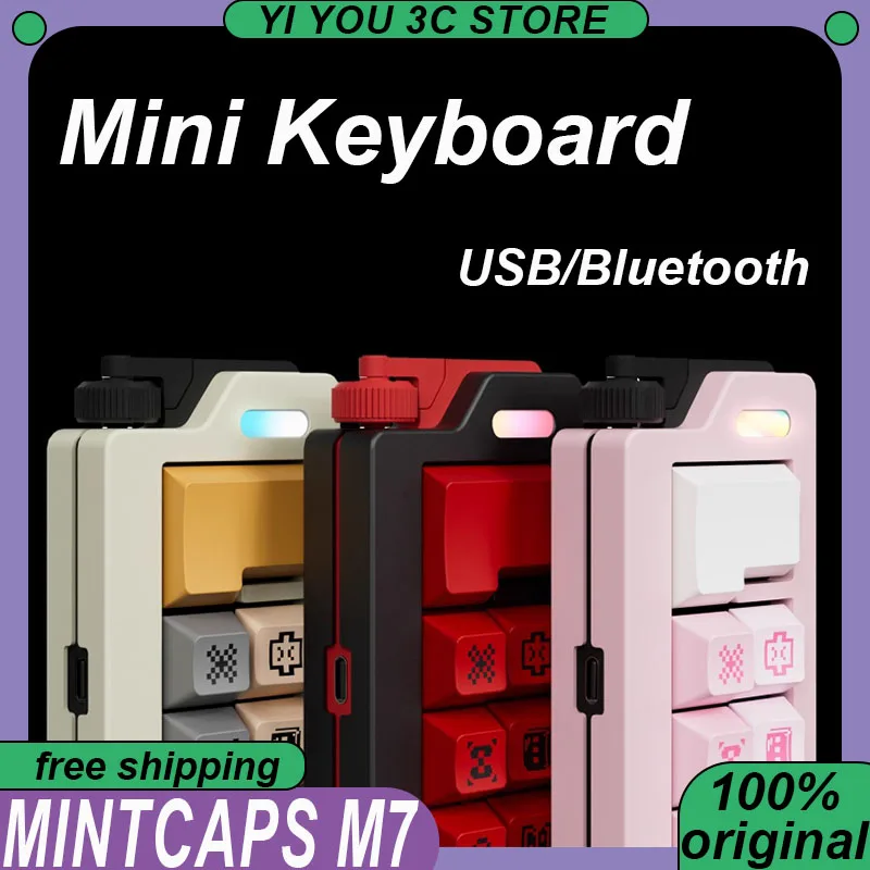 

Mintcaps M7 Mini Keyboard Wireless Bluetooth USB Pad PBT BCP Shaft Rechargable PC Esports Laptop Gaming Keypad Office