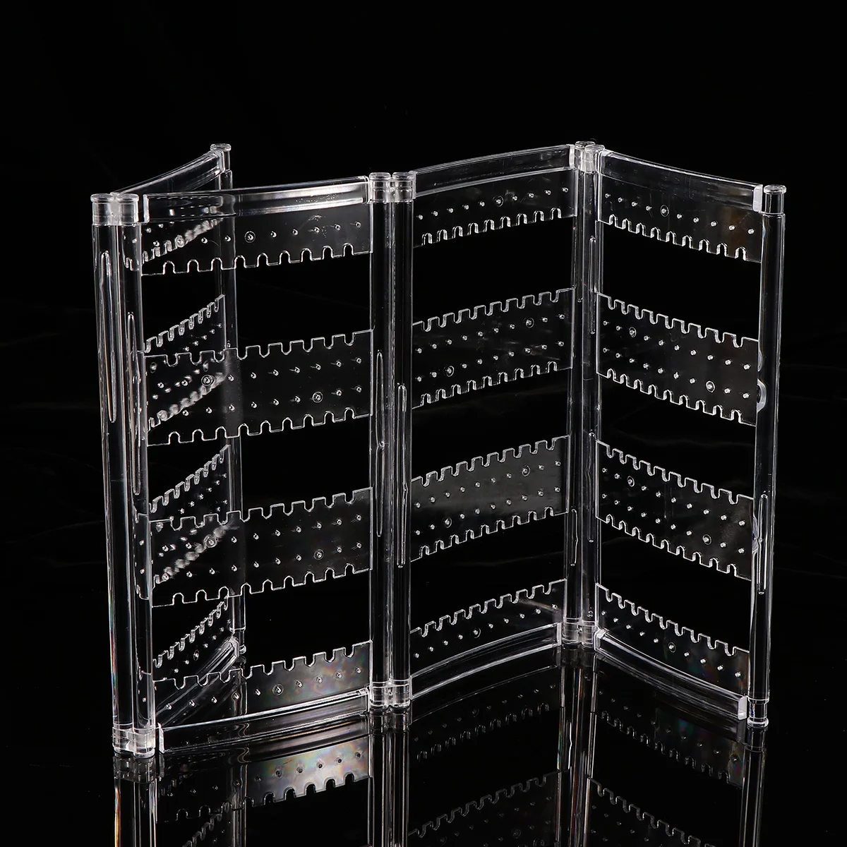 

240 Hole Jewelry Earring Holder Organizer Foldable Screen Display Stand Transparent Color Stylish Portable Space Saving