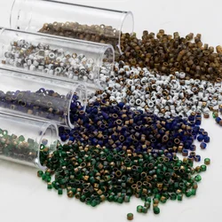 1080 Pieces 2.5MM  Half Gold Plating Glass Seed Beads For Bohemia Style Handwork 15Gram Waterproof  Japanese Quality Glass Beads