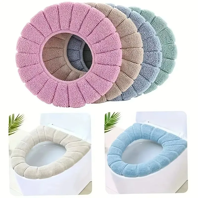 الشتاء سميكة أفخم غطاء مقعد المرحاض وسادة مقعد دافئة عالمية للمرحاض الحمام المرحاض حلقة حامي وسادة مقعد المرحاض الناعمة