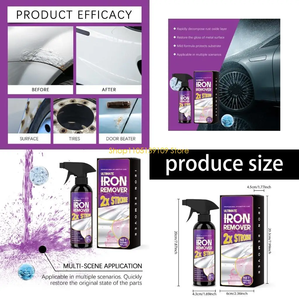 P5ED Advanced Rust Dissolver for Iron & Steel 120ml Portable Bottle Rust Remover Perfect for Vehicle Detailing & Tool Care