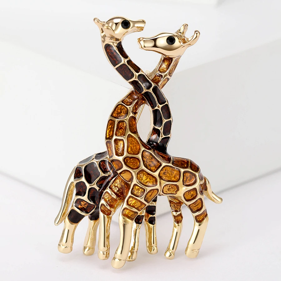 المينا الزرافة دبابيس للنساء للجنسين اللؤلؤ الحيوان دبوس الغزلان التلبيب دبابيس مأدبة حقيبة ظهر للحفلات هدايا مجوهرات اكسسوارات #3