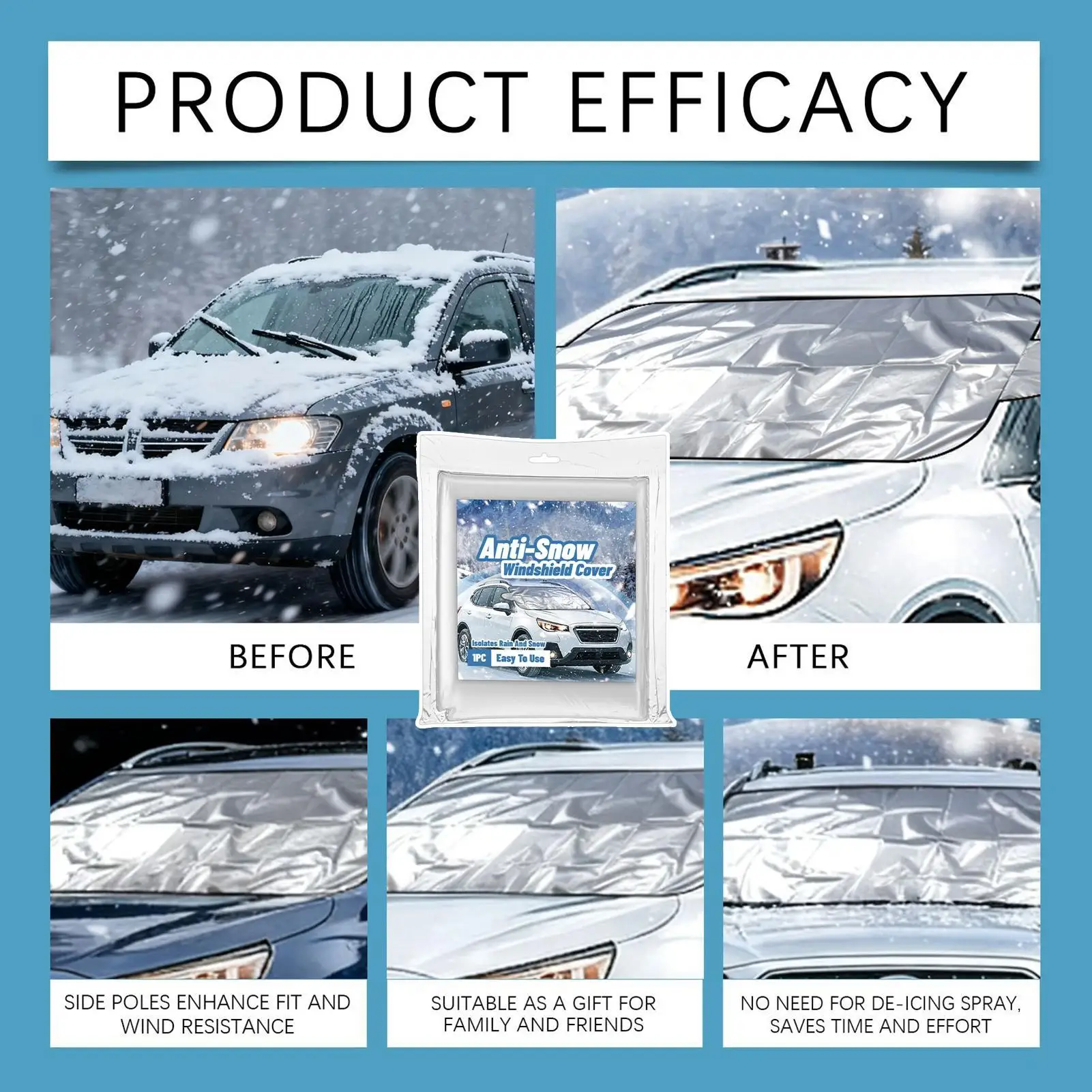 

Winter Windshield Covers Thickened Windproof Waterproof Auto Supplies Windshield Ice Protector Cover For SUVs All-Weather