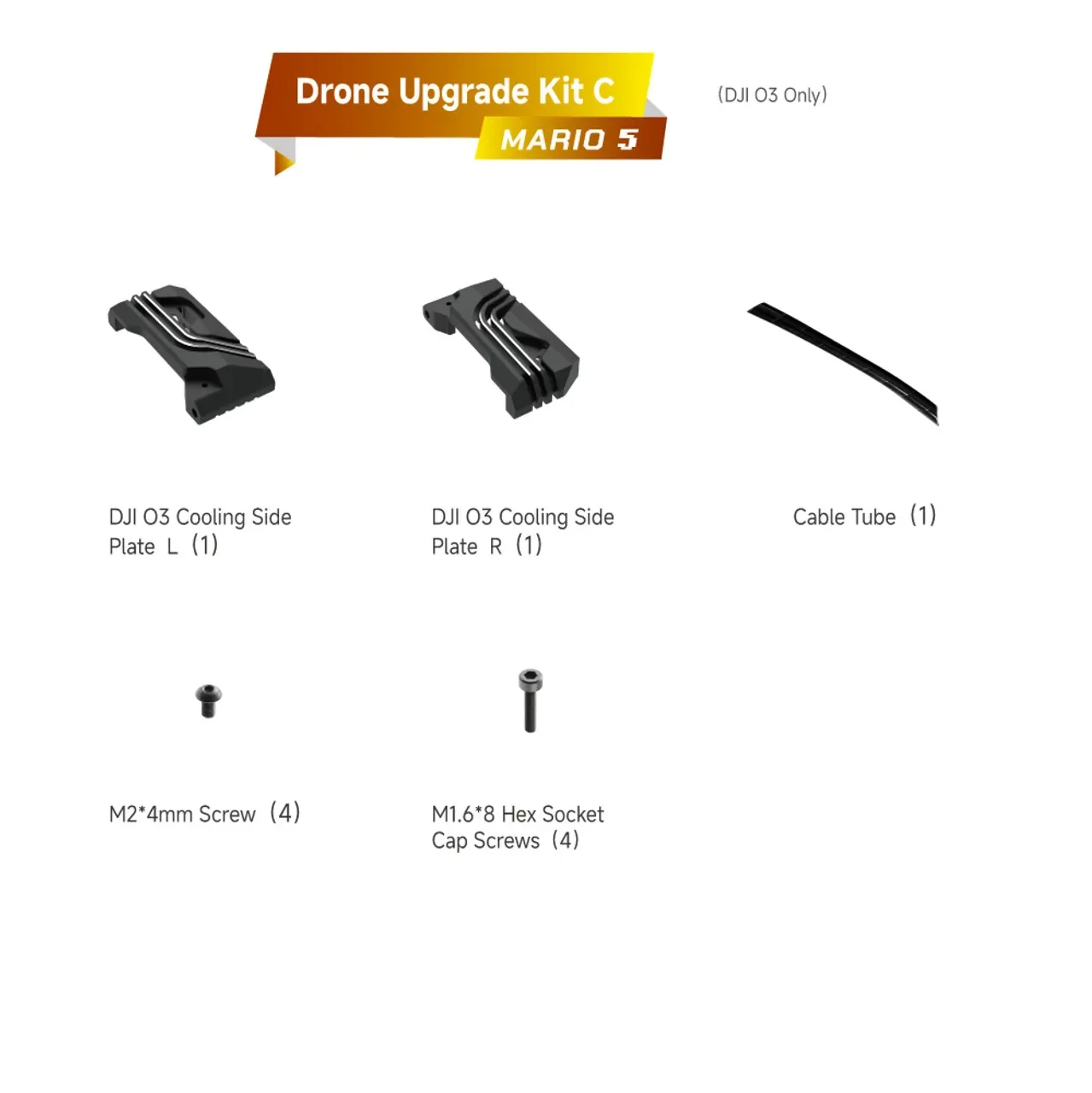 KIT de mise à niveau SpeedyBee Mario5: support d'antenne D/E/F/plaque latérale de refroidissement/vis pour Drone d'unité pneumatique RC FPV O4 PRO