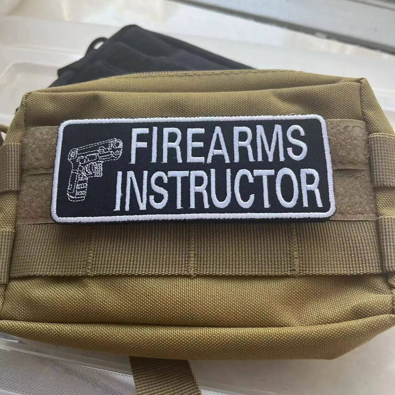 Firearms Instructor Embroidery Hook and Loop Patches Tactical Glock Morale Badge Military Patches Backpack Stickers