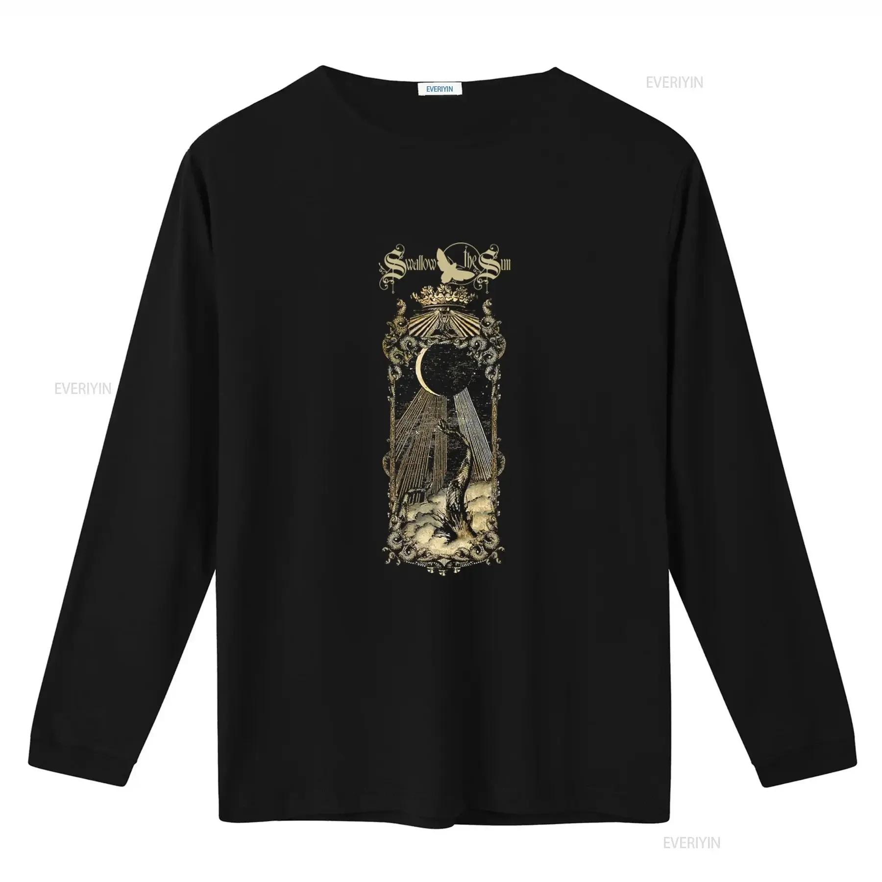 SWALLOW THE SUN New Moon T Shirt Unique Art Print Design for Men and Women vintage Washed Stretched Top For Everyday Wear