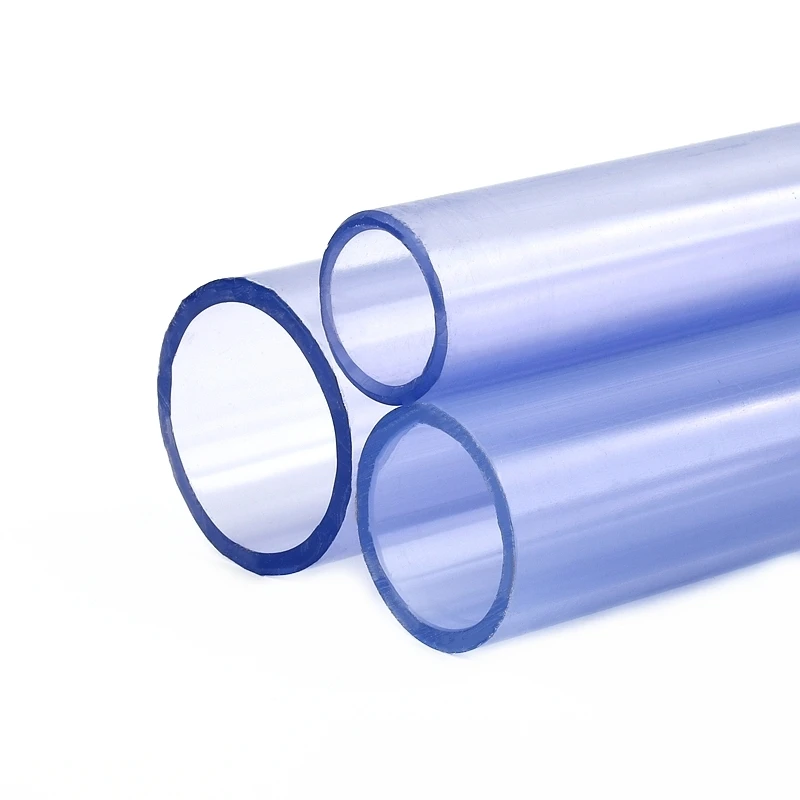 Transparent Blue Pipe for Garden Watering UPVC Frame Fittings Aquarium Fish Tank Accessories 1PC I.D 16mm~110mm 0.5m Long